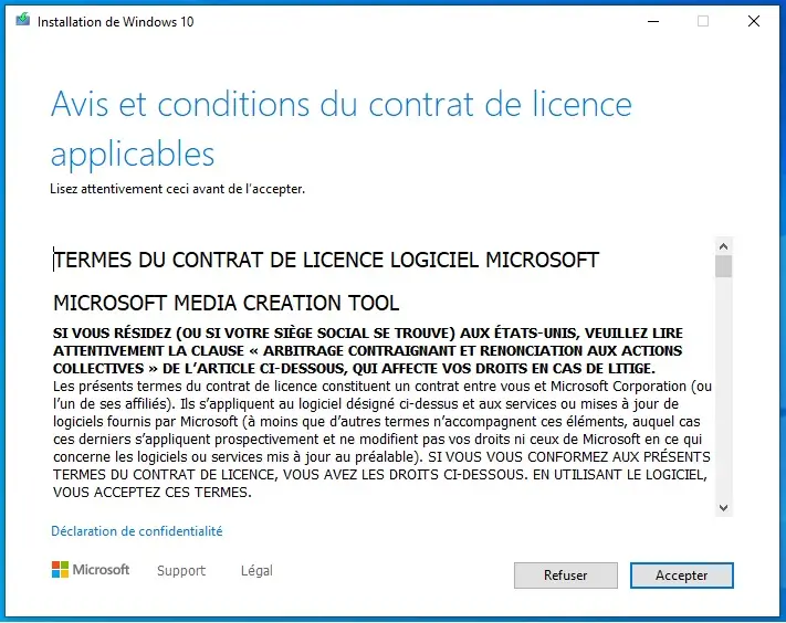 Accépter les CGU