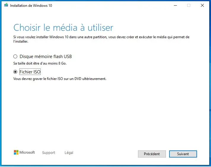 Sélection mode ISO