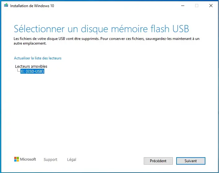Création Clé USB